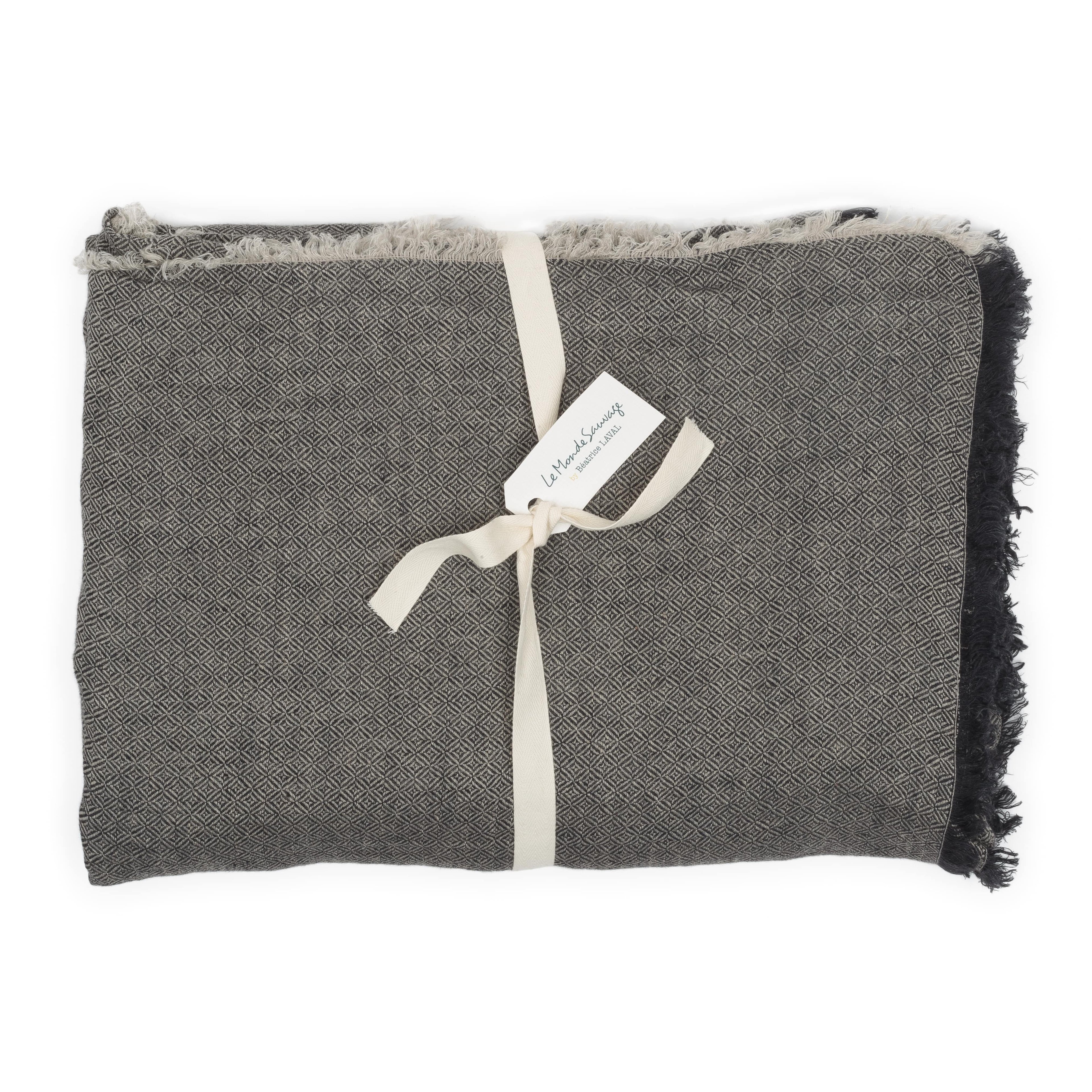 Rideau panneau en lin chevron Montréal