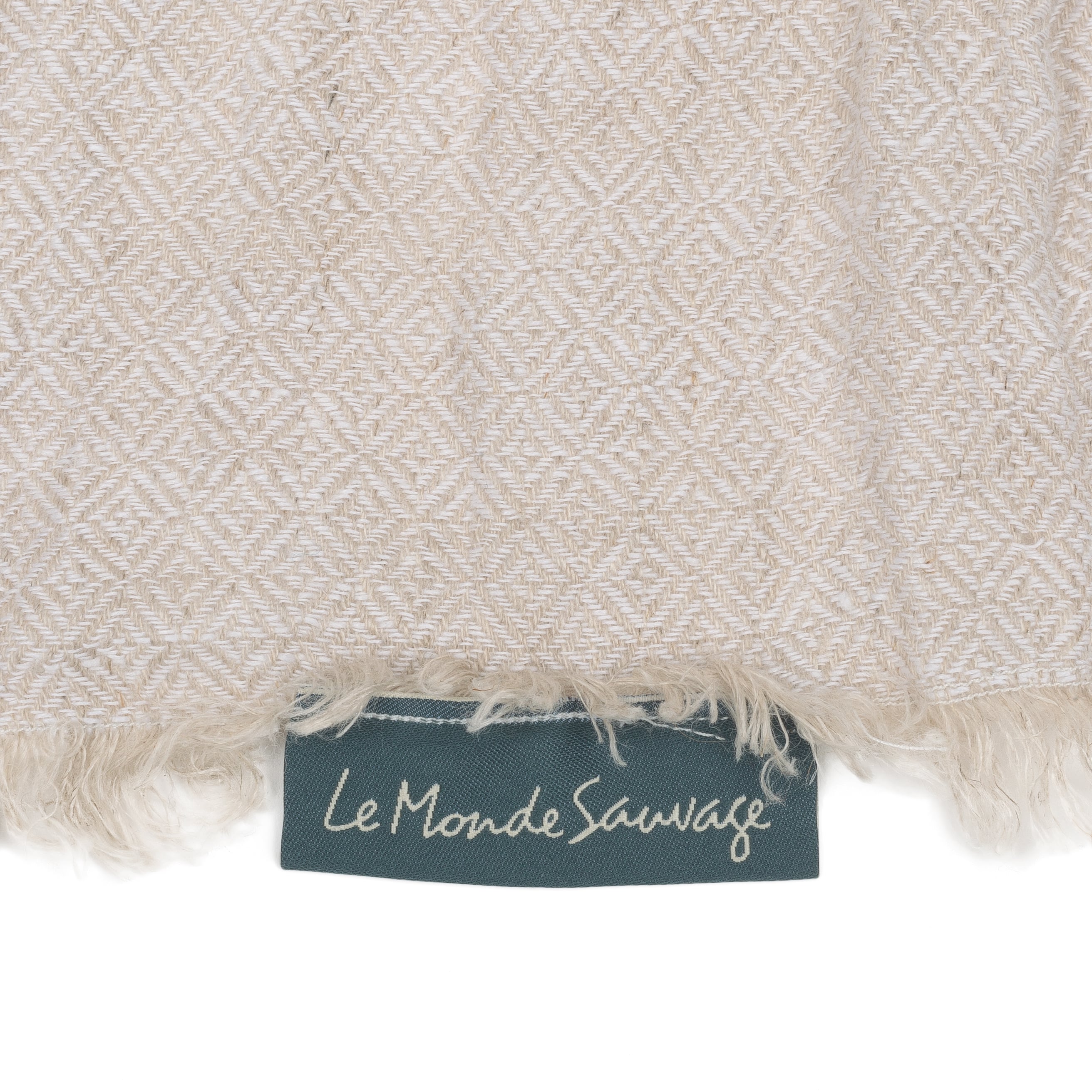 White chevron linen panel curtain