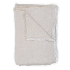 Rideau panneau en lin chevron blanc