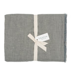 Rideau panneau en lin chevron Acier