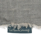 Chevron Linen Panel Curtain Steel