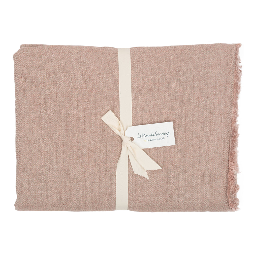 Rideau panneau en lin chevron Marsala