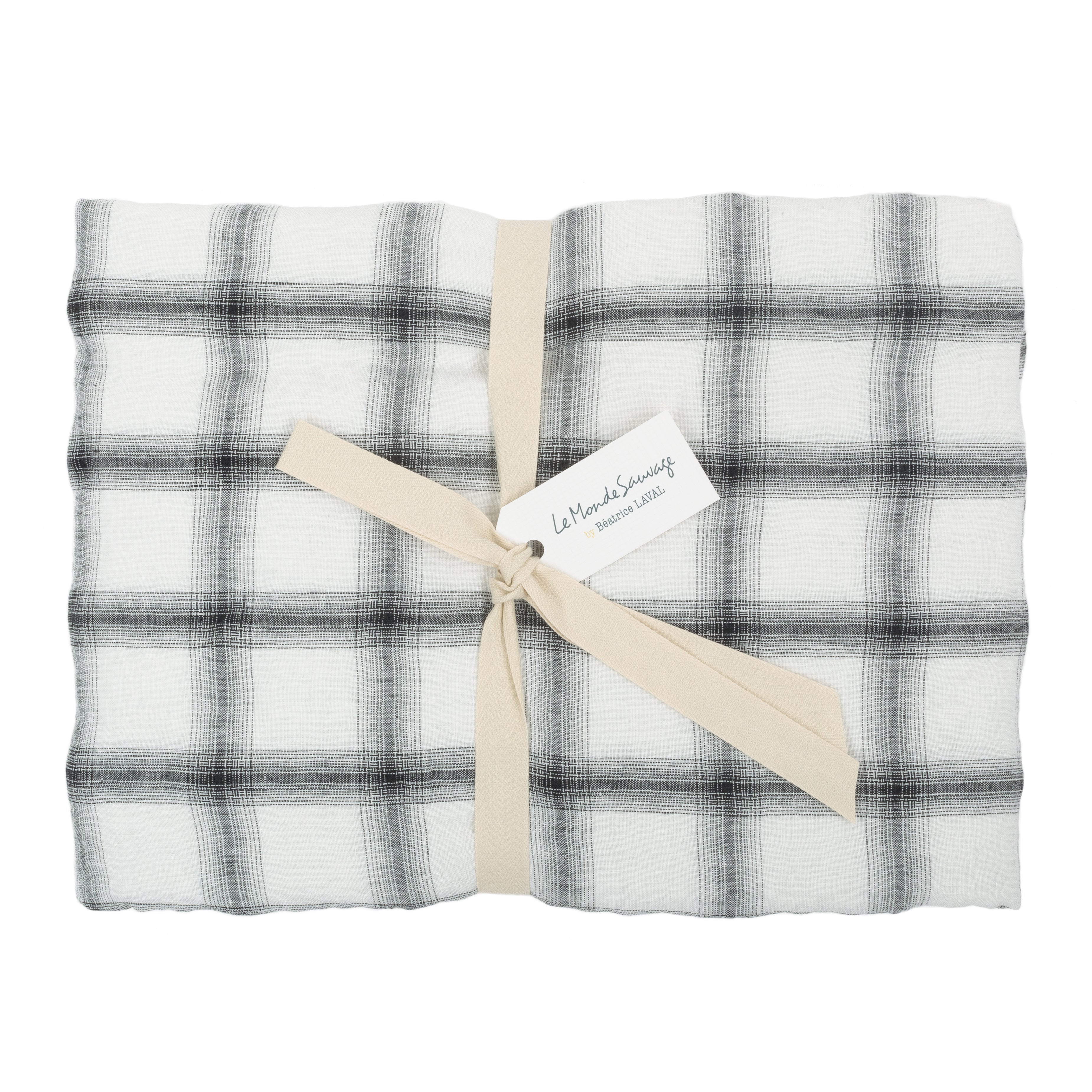 Highlands square tablecloth, off-white