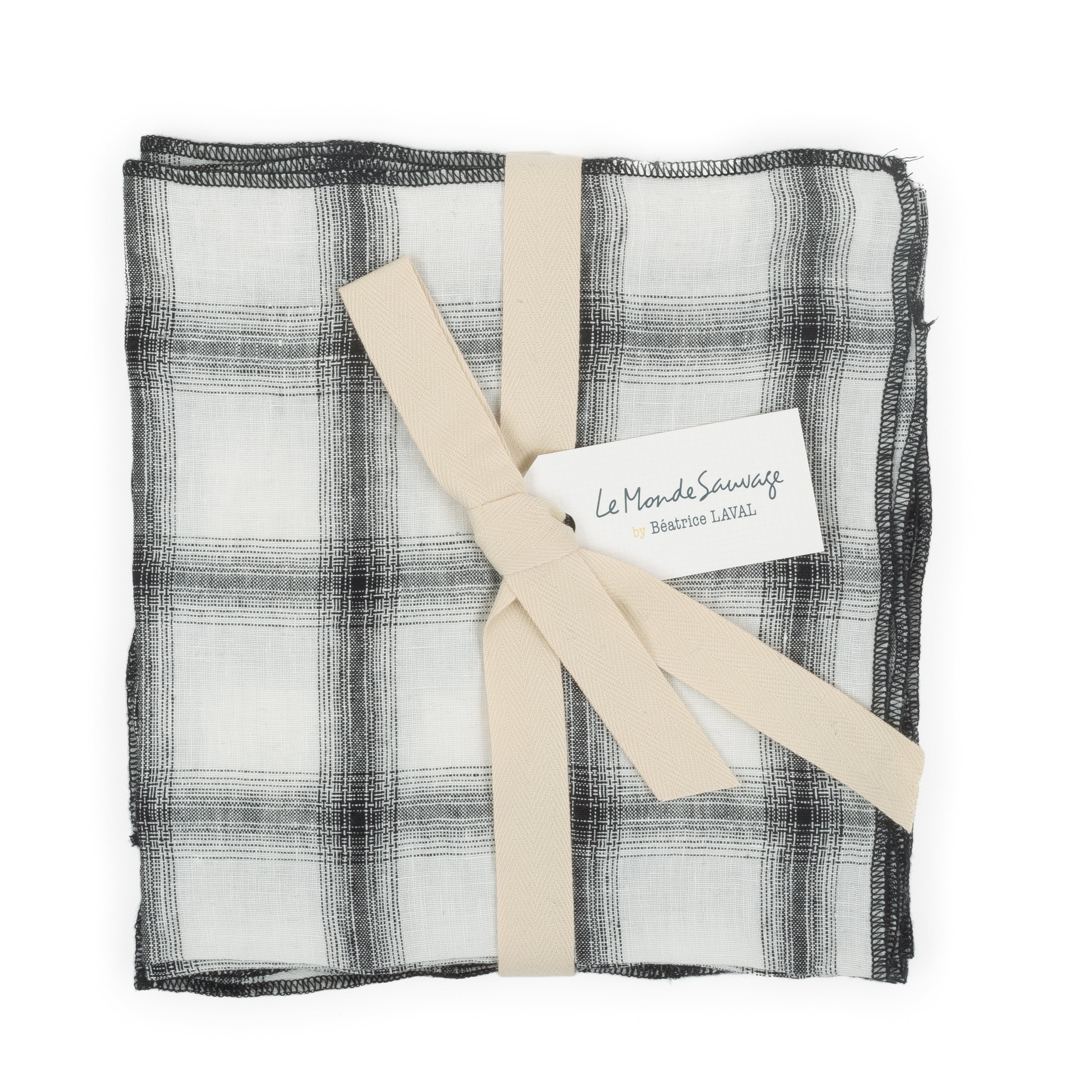 Lot de 4 serviettes Highlands Off white