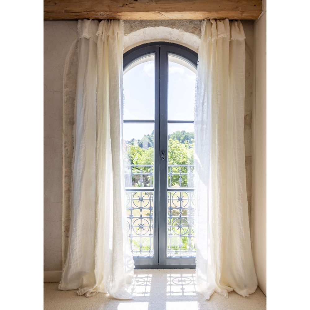 Rideau panneau en lin chevron Uyuni