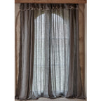 Chevron Linen Panel Curtain Steel