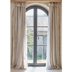 White chevron linen panel curtain