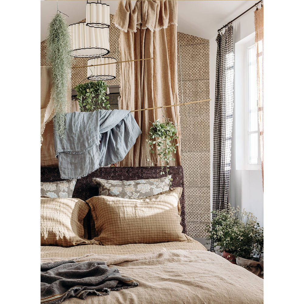 Rideau panneau en lin chevron Bruxelles