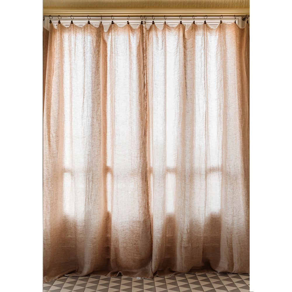 Brussels herringbone linen panel curtain