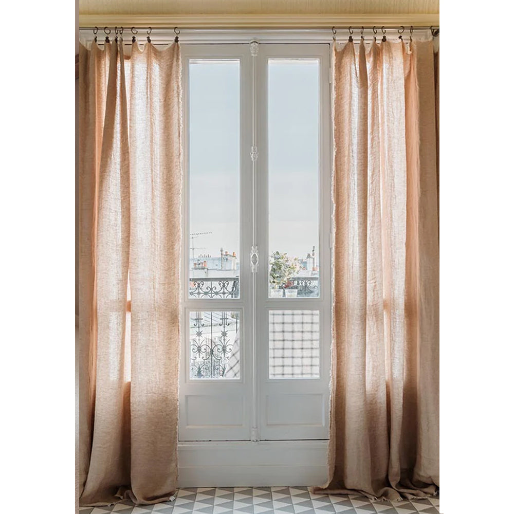 Brussels herringbone linen panel curtain