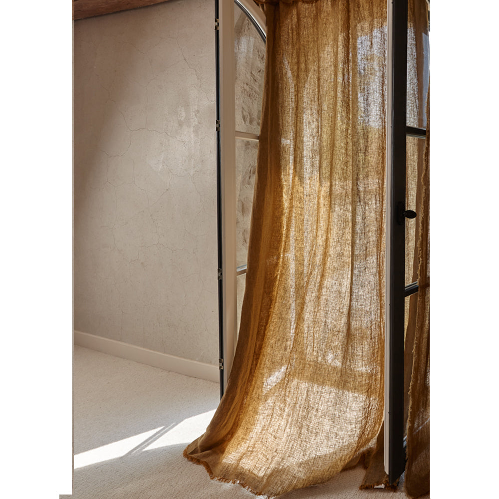 Rideau panneau en lin chevron Madagascar