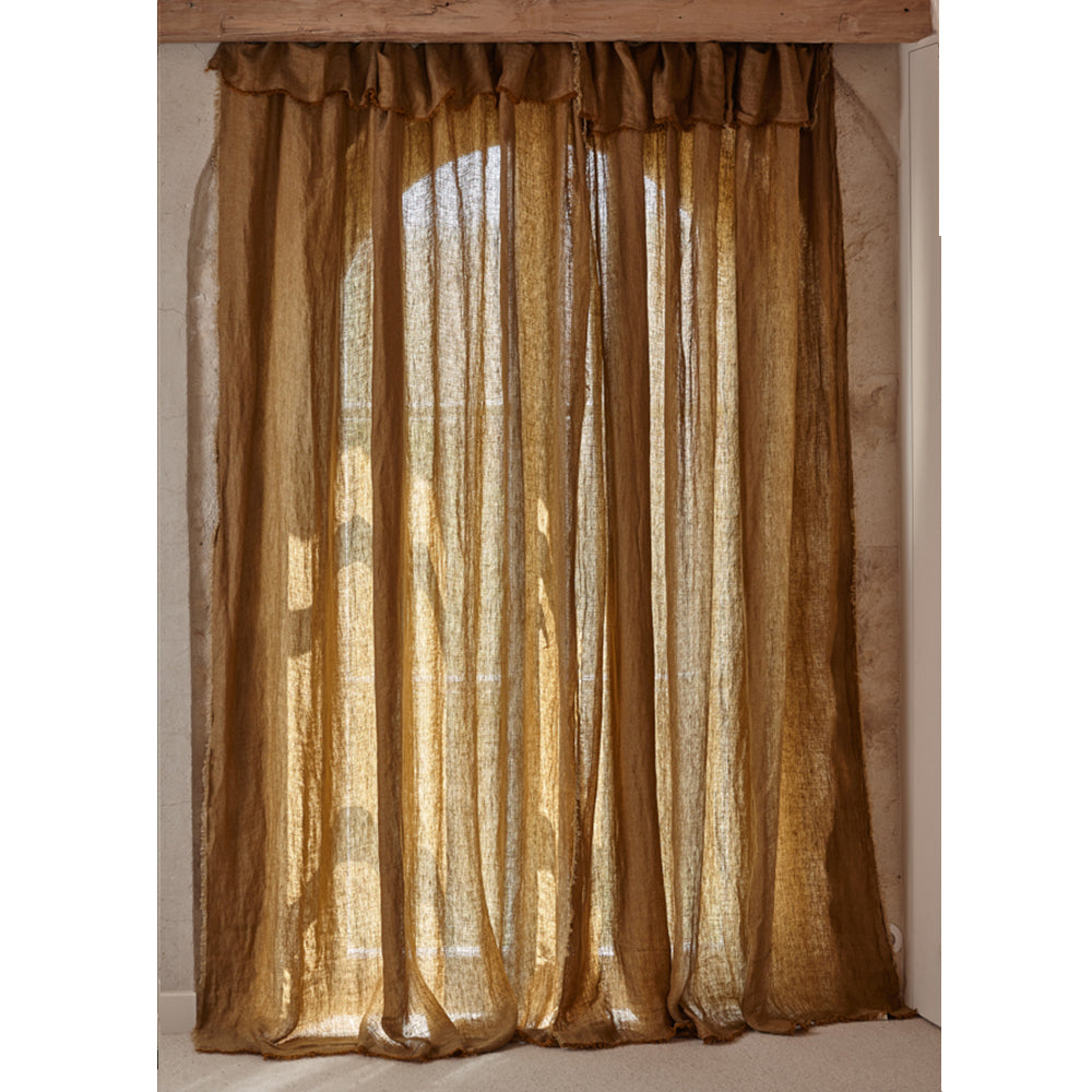 Madagascar herringbone linen panel curtain