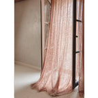 Rideau panneau en lin chevron Marsala