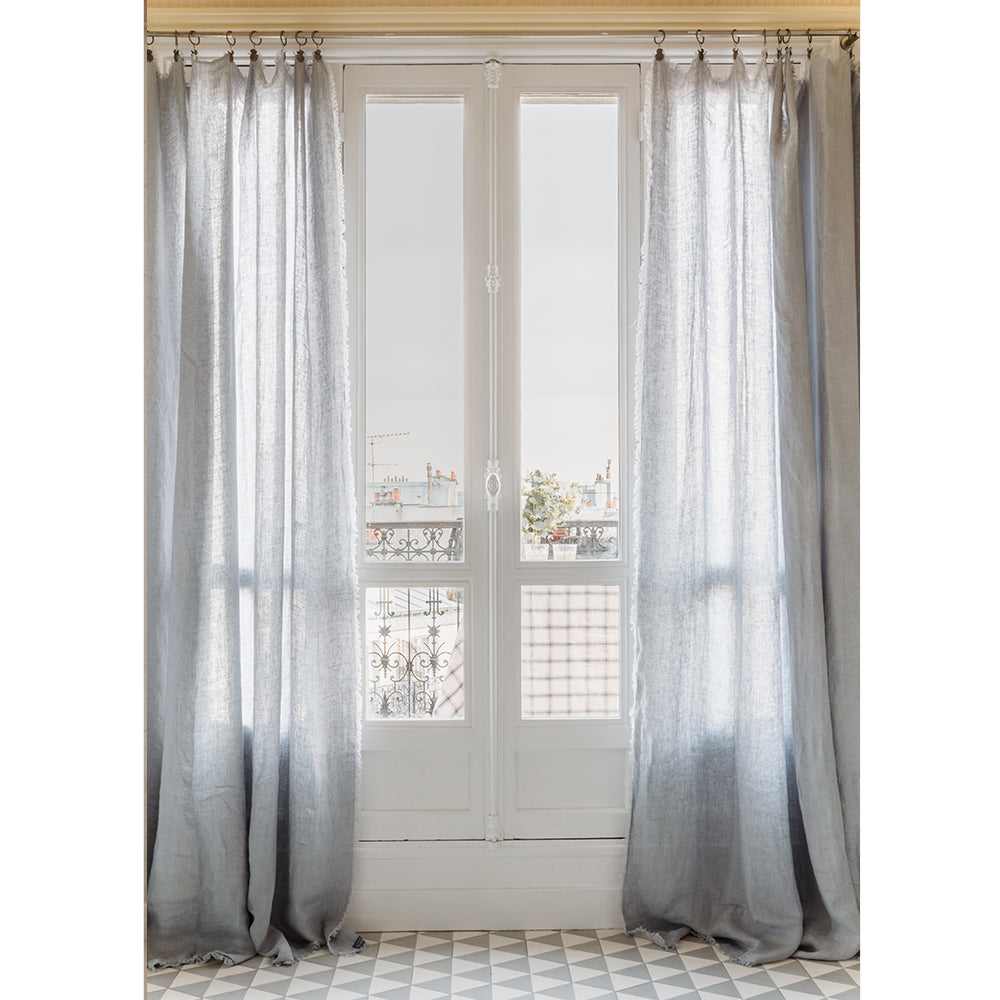 Rideau panneau en lin chevron Kyushu