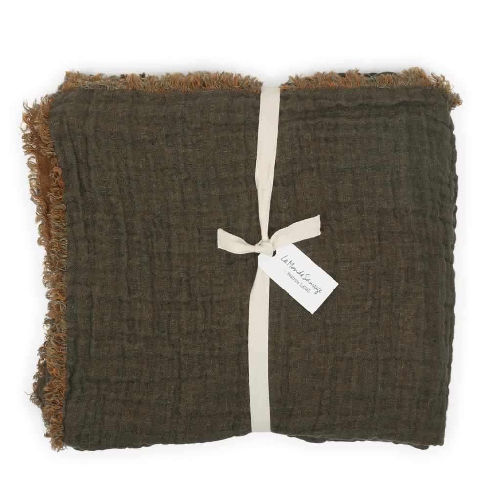 Plaid en lin gaufré Owaka - Le Monde Sauvage