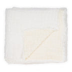 Plaid en lin gaufré Blanc